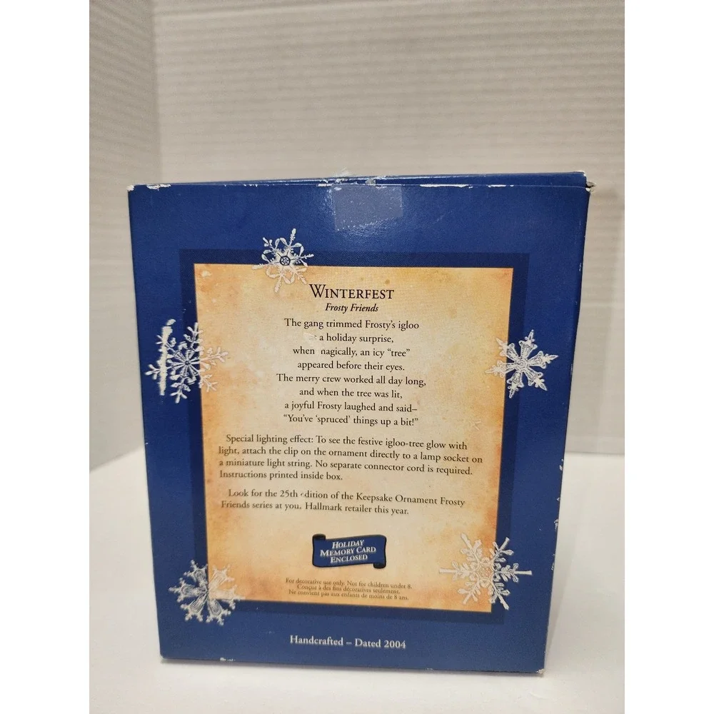 2004 Hallmark Keepsake Christmas‎ Tree Ornament Winterfest Frosty Friends light